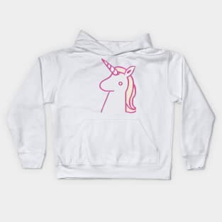 Beautiful minimalist pink unicorn Kids Hoodie